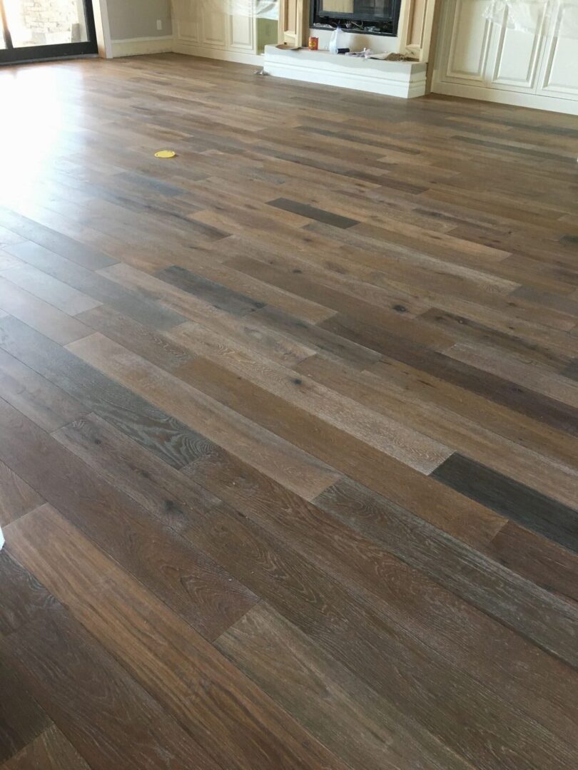 A before picture of a flooring project